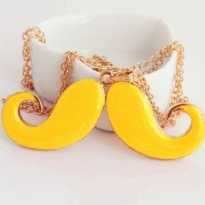 Mustache Chain Necklace.